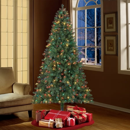 Holiday Time Pre-Lit 7' Duncan Fir Artificial Christmas Tree, Multi ...