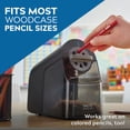 thumbnail image 4 of X-ACTO Pencil Sharpener, School Pro Electric Pencil Sharpener, With Six Size Dial, XL Shavings Bin, Black, 1 Count, 4 of 10