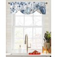 thumbnail image 5 of Tie Up Valance Curtain for Kitchen,Thanksgiving Pumpkin Maple Leaf Branches Rod Pocket Short Curtains Adjustable Tie-Up Shade Valances,Watercolor Blue Window Treatment for Bathroom Living Room, 5 of 8
