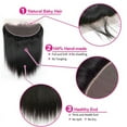 thumbnail image 6 of 13x4 Ear to Ear Straight Lace Frontal Closure Brazilian Human Hair Frontal 150% Density Natural Black Color 14", 6 of 6