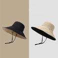 thumbnail image 5 of CoCopeaunts Reversible Bucket Hat for Women Summer Wide Brim Sun Shade Outdoor Casual Solid Men Fisherman Hat with Chin Strap, 5 of 8