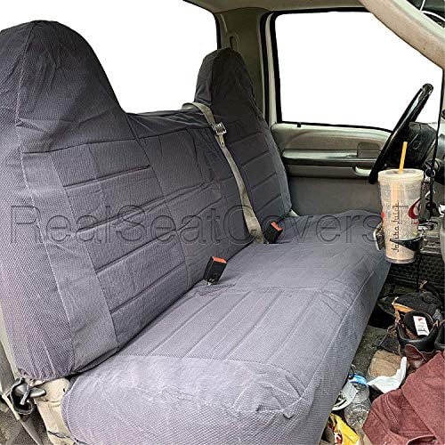Seatcovers For F23 Ford F150 F250 F350 F450 F550 1999 Full Size Bench Seatcover Molded Headrest Fitted Dark Gray Com - 1999 Ford Truck Bench Seat Covers
