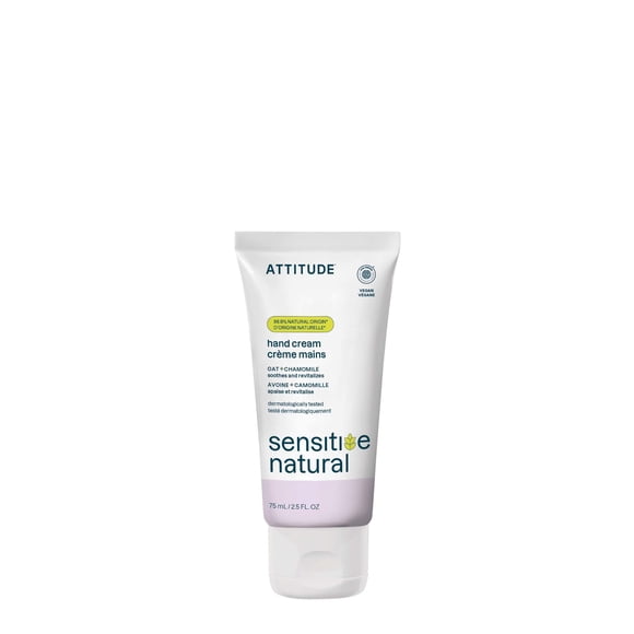 ATTITUDE Crema de manos para pieles sensibles con avena EWG verificada dermatológicamente probada manzanilla vegana 2.5 fl oz