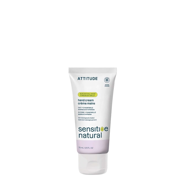ATTITUDE Crema de manos para pieles sensibles con avena EWG verificada dermatológicamente probada manzanilla vegana 2.5 fl oz