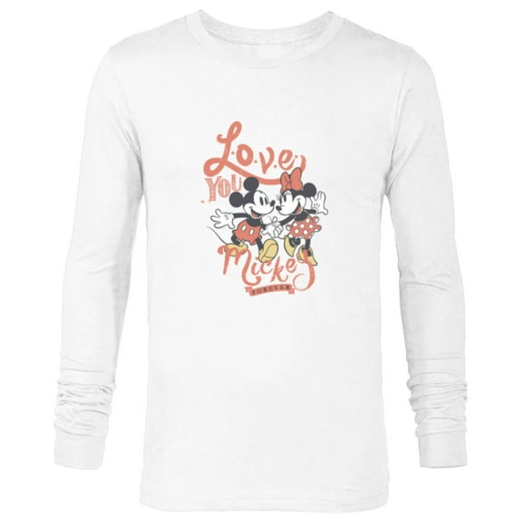 Disney Minnie Mouse Love You Mickey Forever Valentine’s Day - Long Sleeve T-Shirt for Men - Customized-White