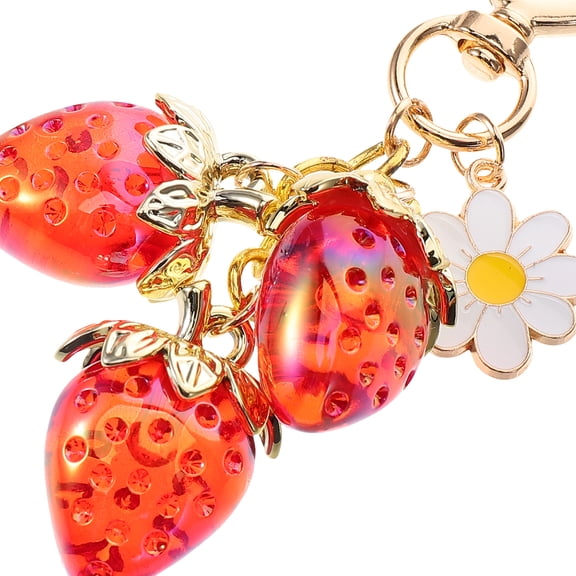 WEUVEB Red Strawberry Keychain Cute Aesthetic Bag Charm Accessory for Purse, Backpack, and Keys
