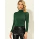 thumbnail image 2 of INSPIRE CHIC Camisa de manga larga brillante Gilitter de malla para mujer Tops de fiesta delgados Verde XS, 2 of 5