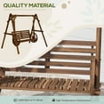 thumbnail image 3 of Outsunny 2-Seat Porch Swing with A-Frame Stand, Wooden Log Patio Swing Chair Bench with Wagon Wheel Armrests, Carbonized Brown, 3 of 9