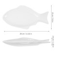 thumbnail image 2 of 1PC Ceramic Tableware Creative Plate Fish Shaped Dish Storage Fish Pan for Restaurant Home Dinner (11inch, White), 2 of 8