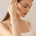 thumbnail image 1 of Fiudx Pulsera de Plata, Cadete de Aleación Ajustable, Elegante Colgante de Hoja, Accesorio de Uso Diario, Regalo para Ocasiones Especiales, Moda para Hombre y Mujer, Diseño Ligero y Cómodo, Diamantes, 1 of 6