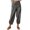 Dark Gray, variant on Capri Pants for Women High Waist Drawstring Cotton Linen Capris Fashion Summer Beach Cropped Pants with Pockets,3X-Large,Army Green