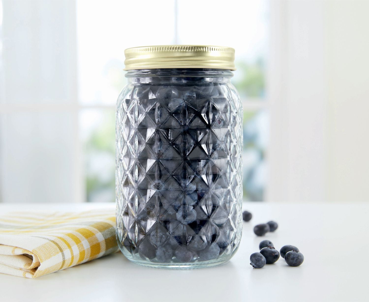 Pot en verre embossé de 1 L