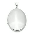 thumbnail image 1 of Beautiful Sterling Silver Rhodium-plated Polished 32mm 2-Frame Oval Locket, 1 of 2