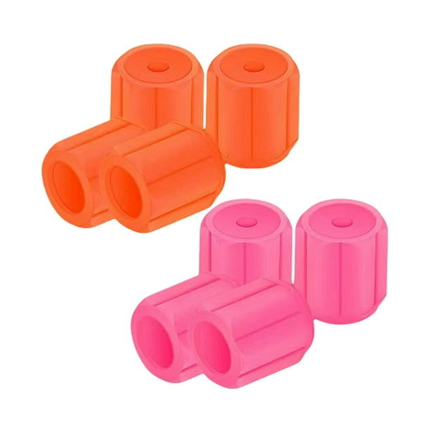 Tapas de vástago de válvula de neumático,Tapas de vástago de válvula de neumático de coche luminosas universales,Tapacubos Cubierta Noctilucous Iluminado,Accesorios de tapa naranja y rosa
