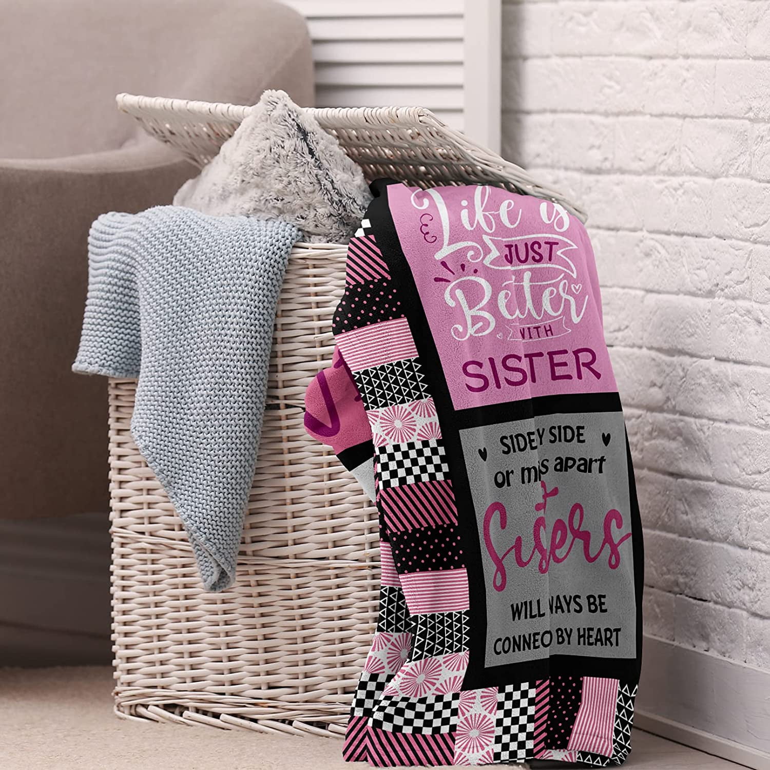 sister gifts throw blanket 50"x60" - sister birthday gifts from sister - sisters gifts from sister - happy birthday gifts for sister - gifts for sister - sister blanket - best sister gift idea