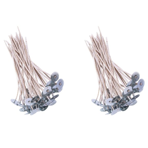 200 Piezas Mechas Ecológicas para Velas de Soja, Mecha de Vela Preencerada de 8 Pulgadas para Hacer Velas, Mecha de Vela Gruesa con Base
