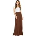 thumbnail image 5 of Made by Johnny Women's Solid Maxi Skirt with Elastic Waist Band XS RUST, 5 of 6