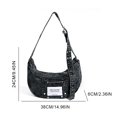 thumbnail image 4 of Bolso Masa Lona Mezclilla Perezosa Lavada Retro Bolso Bandolera Versátil Moderno Y Fresco (negro), 4 of 4