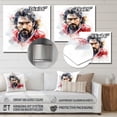 thumbnail image 4 of Designart "Portrait of a Hockey Champion's Odyssey II" Sports Wall Art - Modern Red Sport Hockey Entryway Wall Art Print, 4 of 6