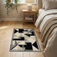 thumbnail image 3 of ODIKA 2'x3' Washable Accent Rug Pet Friendly, Bedside Mat Composition Retro Grid Layout Interlocking Shapes Classroom Geometric for Bedroom, Nursery, RV, 3 of 7