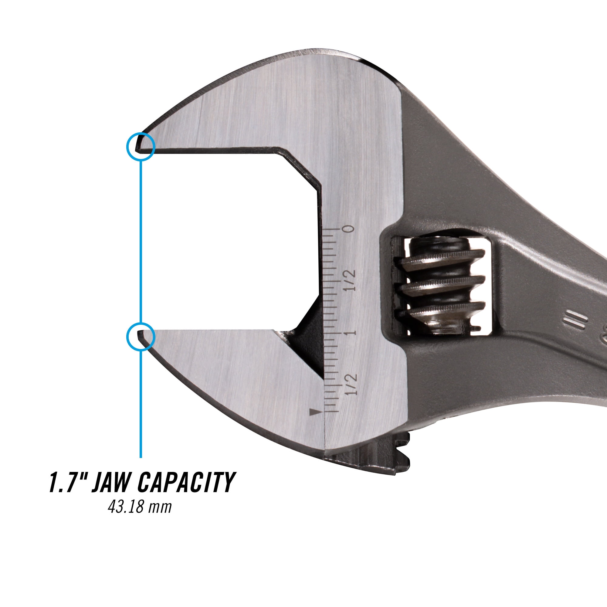 CHANNELLOCK 15-inch Adjustable Wrench, Black / Oxide Finish, Precise 1.5-inch Wide Mouth Jaw Capacity (815N)