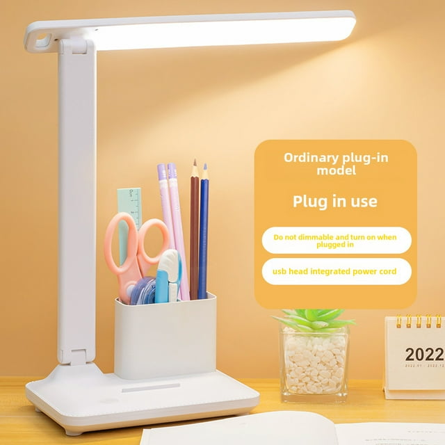 Study-Ready LED Desk Lamp with Eye Protection: Touch-Controlled, Rechargeable, Foldable & Rotatable Design – Perfect for Dorm Rooms, Reading & Focused Learning (Plug-In Version with 3