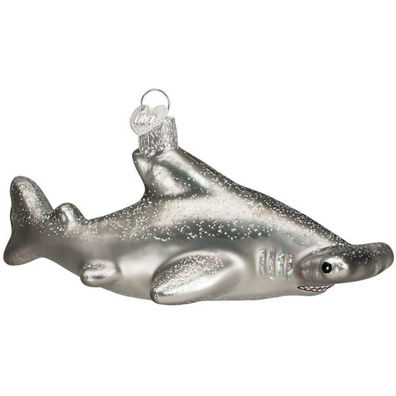Old World Christmas Hammerhead Shark Glass Fish Ocean Ornament 12426