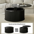 thumbnail image 6 of Wirrytor 31 inches Round Lift Top Coffee Table with Storage and Flip Top, Fluted Center Table for Living Room, Wood Coffee Table with Hidden Compartment, Round Arc Design, Black, 6 of 9