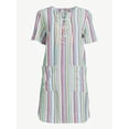 thumbnail image 5 of Free Assembly Women's Lace Up Mini Shift Dress with Short Sleeves, Sizes XS-XXXL, 5 of 6