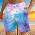 thumbnail image 2 of zfhfof Men's Tie Dye Beach Shorts Elastic Waist Drawstring Lightweight Summer Casual Hawaiian Vacation Shorts with Pocket, 2 of 7