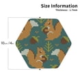 thumbnail image 2 of KLL Drink Coasters Set Hexagon of 4,PU Leather Absorbent Coasters Set Decorative Coffee Cup Coasters Housewarming Gift for Home Decor-Knitted Woodland Squirrel, 2 of 5
