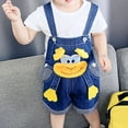 thumbnail image 4 of ZHUASHUM Pants For Boys Girls Toddler Cute Cartoon Jean Summer Children'S Pants Baby Jumpsuit Monkey Outfit Suspenders Denim Shorts 18-24 Months H, 4 of 9