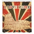 thumbnail image 3 of Ambesonne Saying Shower Curtain, Italian Rome Lettering, 69"Wx84"L, Red Dark Green and White, 3 of 3