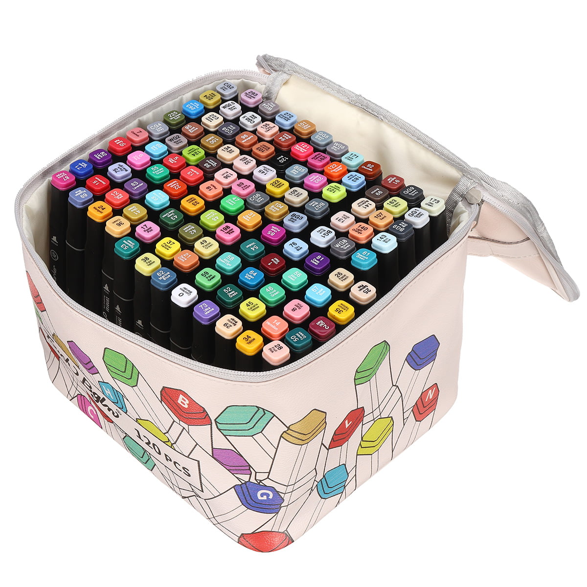 80 Colour Marker Pen Set Waterproof Dual Tips Fine Broad Paint Art Pens With Bag 