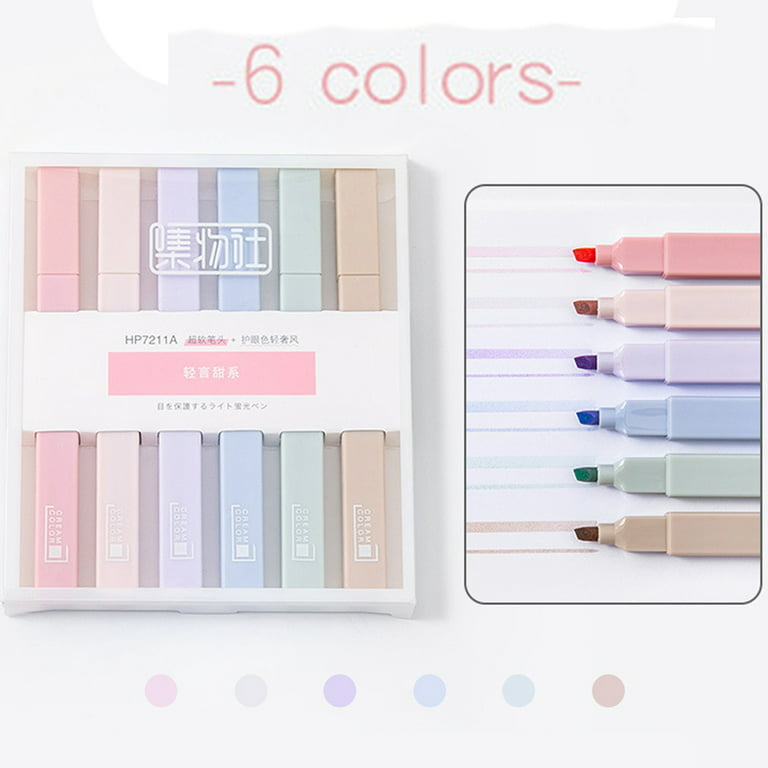 Pretty Marker Series Dual-Sided Markers and Highlighters set (6pcs)