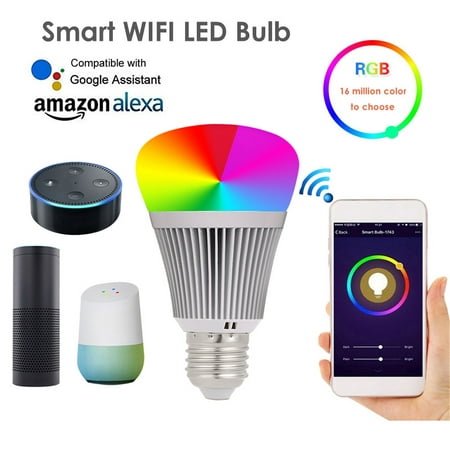 2187 Smart WIFI LED Bulb WIFI Light RGB Multicolor LED Bulb 7W E26/27 Dimmable Light Phone Remote Control Compatible with Home Tmall Genie Voice Control Cold & Warm Light