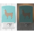 thumbnail image 2 of Caroline's Treasures BB8090CNL Llama Blue Check Ceramic Night Light, 6x4x3", multicolor, 2 of 2