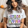 thumbnail image 2 of Nurse Queen T-Shirt | Cute Pastel Graphic Tee with Nurse Cap and Quote, Ash, Size M, 2 of 6
