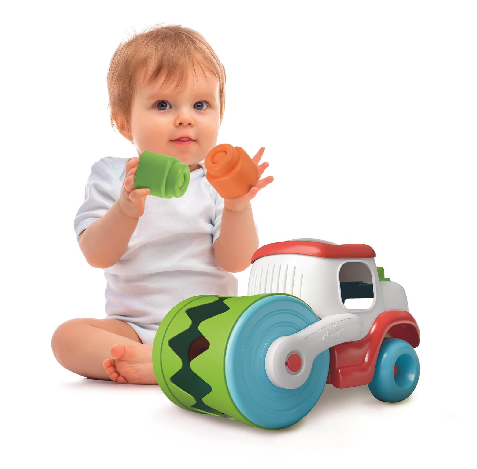 Clementoni Sensory Steamroller Brick Eater Roller with 6 Clemmy Blocks, for Toddlers 6-36 Months, 17495