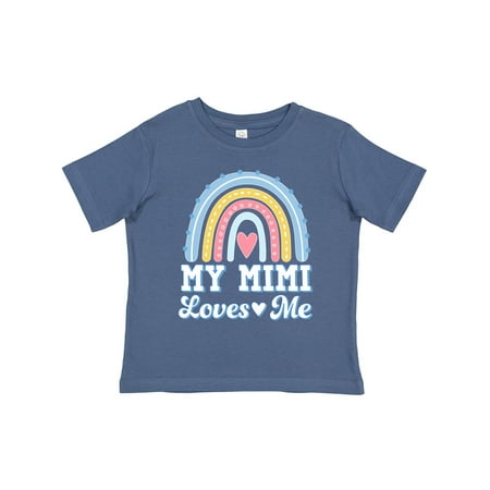 

Inktastic My Mimi Loves Me Retro Rainbow Gift Toddler Toddler Girl T-Shirt