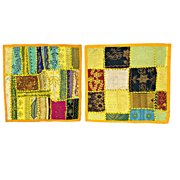 Mogul 2 Indian Cushion Covers Vintage Patchwork Pillow Cover Bohemian Home Décor