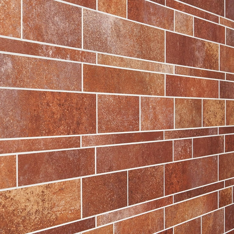 Bond Tile Easy Luxe Railroad Terra 11.81 in. x 11.81 in. SPC Peel and Stick Tile (0.96 Sq. Ft. / Sheet) Bond Tile Easy Luxe Railroad Terra 11.81 in. x 11.81 in. SPC Peel and Stick Tile (0.96 Sq. Ft. / Sheet)