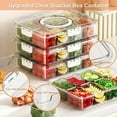 thumbnail image 4 of Veggie Tray with Lid and Handle, Divided Serving Tray, Snack Spinner, Portable Snackle Boxs for Candy Fruits Nuts, Clear Fridge, 4 of 7