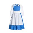thumbnail image 3 of Disfraz de Bella para cosplay, vestido de sirvienta para niñas, princesa Bella de Halloween, vestido azul de Bella y la Bestia, disfraz de Bella azul, 3 of 4