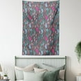 thumbnail image 4 of Nature Tapestry, Illustration of Colorful Leaves and Plants Ornamental Garden Composition, Wall Hanging for Bedroom Living Room Dorm Decor, 60W X 80L Inches, Blue Pink and Grey, by Ambesonne, 4 of 5
