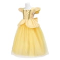 thumbnail image 4 of Vestido de princesa Bella, tutú de tul con lazo de lentejuelas, vestido de fiesta para niñas, celebración de cumpleaños, amarillo y azul, 4 of 5
