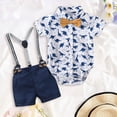 thumbnail image 4 of kaprioy Baby Boy Clothes Baby Boy Formal Short Set Boy Dress Outfits Soft Cotton Dinosaur Print Bodysuit with Bow Tie Newborn Boy Dress Outfit, 4 of 9