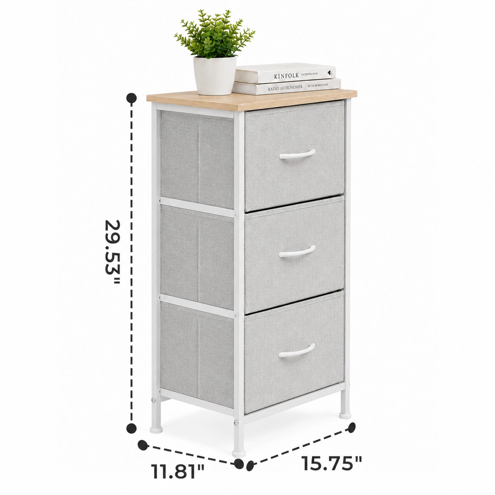 Alvantor 3-Tier Drawer Fabric Dresser, Roomy Fabric Drawers, Compact Nightstand, Bedroom or Closet Use, Chest Of Drawers, Dresser for Small Spaces