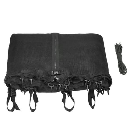 Trampoline Replacement Safety Net fits 13' x 13' Square Frames Using 4 Arches with Straps on top (Net Only, Poles Sold Separately)