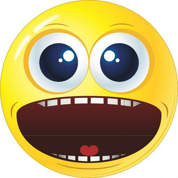 4.5in x 4.5in Big Mouth Happy Face Sticker